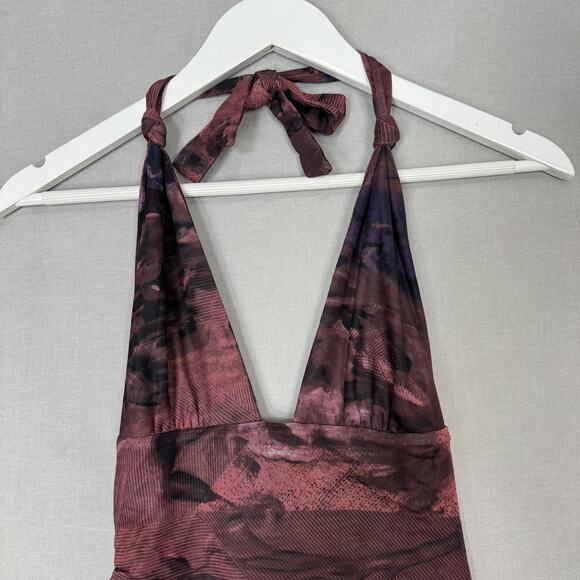 Tiger Mist Frieda Dress Womens XS Burgundy Romantic Halter Y2K Fairy Grunge - Picture 3 of 15